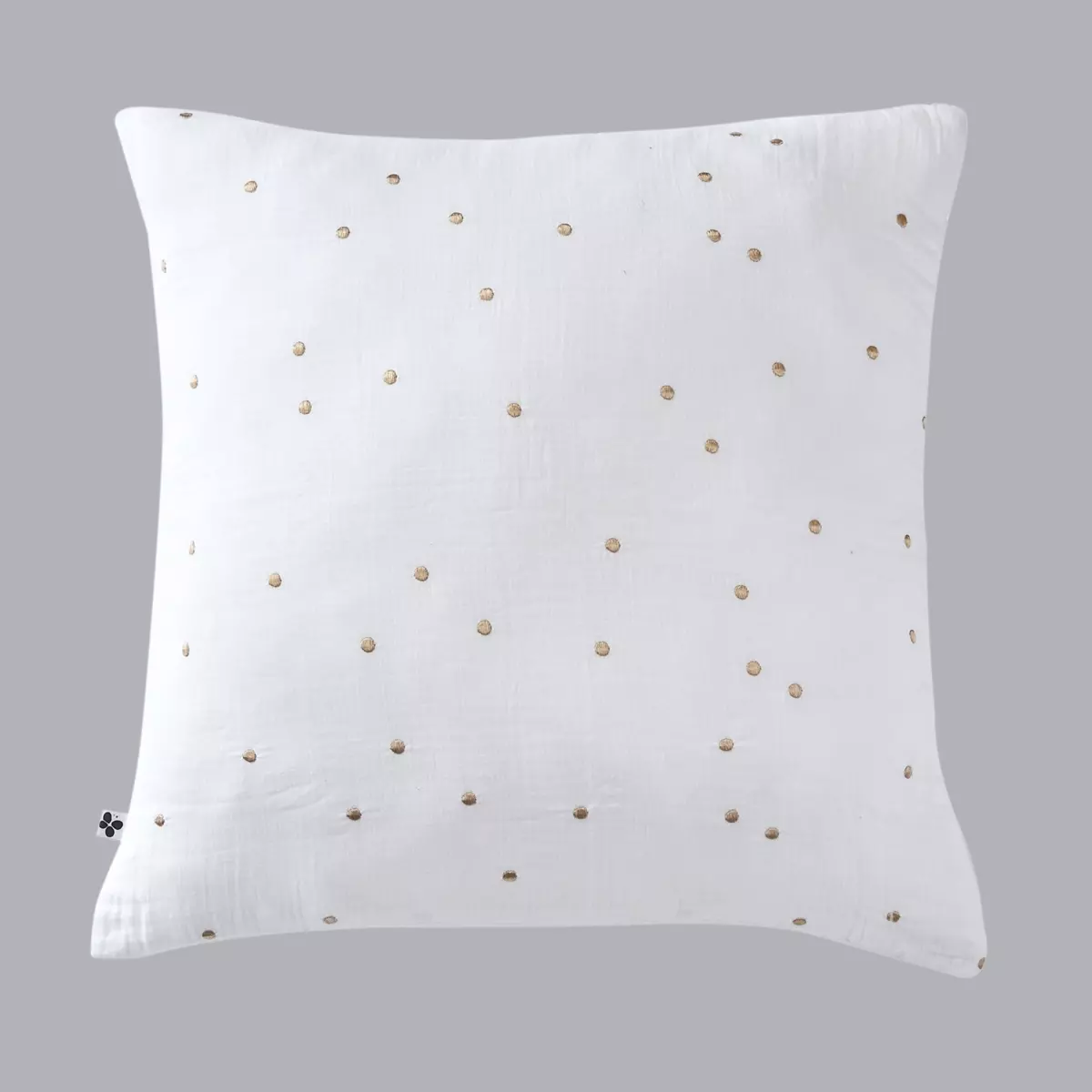 Taie d'oreiller carrée gaze de coton (60 cm) Gaïa Chic Blanc chantilly 2