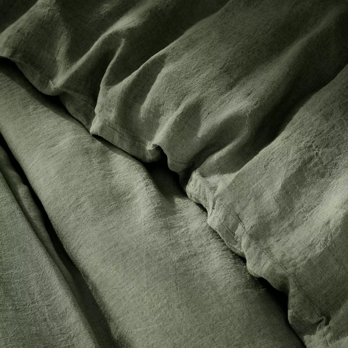 Housse de couette lin lavé (260 cm) Louise Vert romarin 2