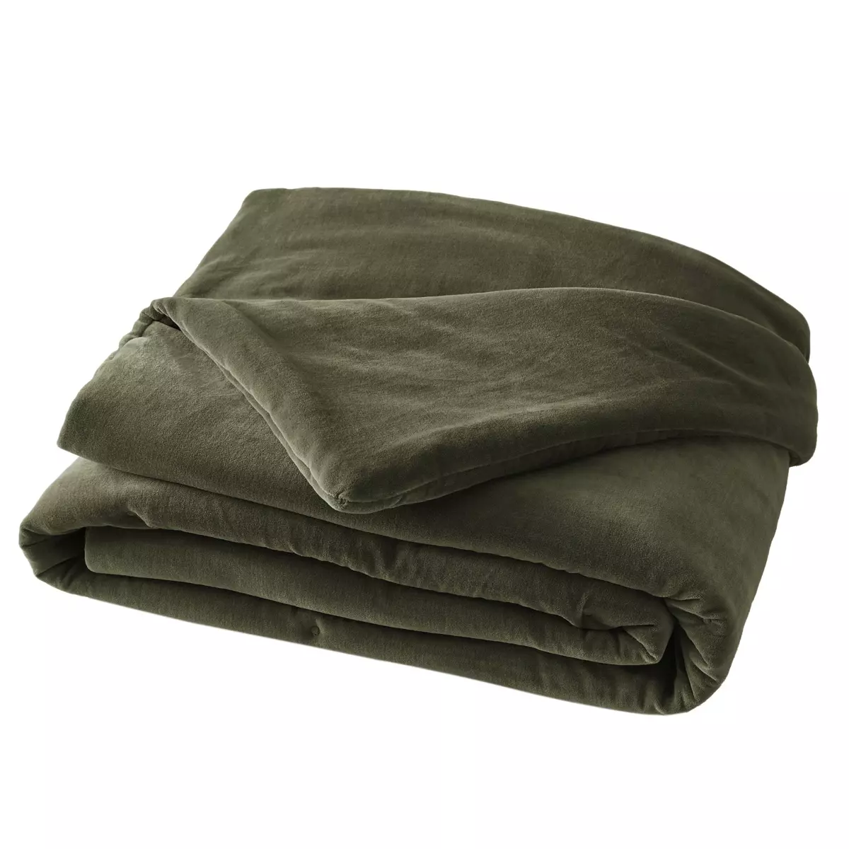 Bettläufer aus Baumwollsamt (90 x 200 cm) César Moosgrün 1