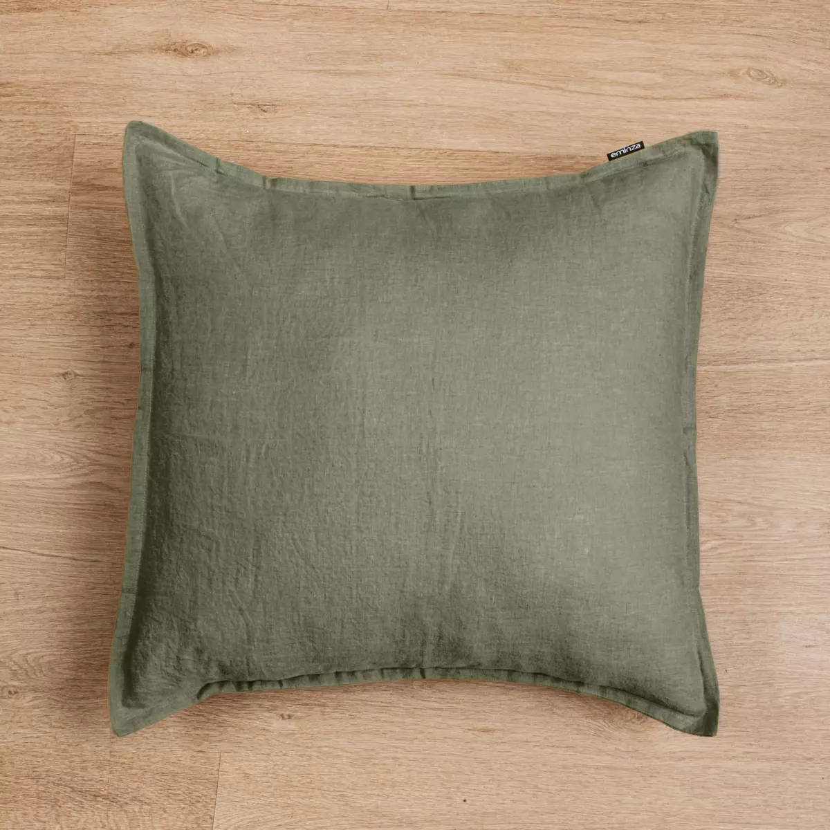 Federa quadrata lino lavato (60 cm) Louise Verde rosmarino 1