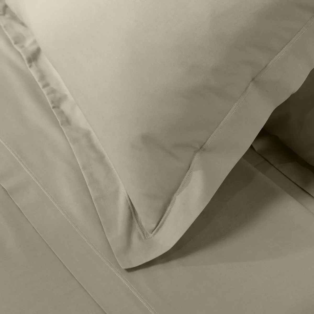 Taie d'oreiller carrée coton bio (63 cm) Biolina Taupe 2