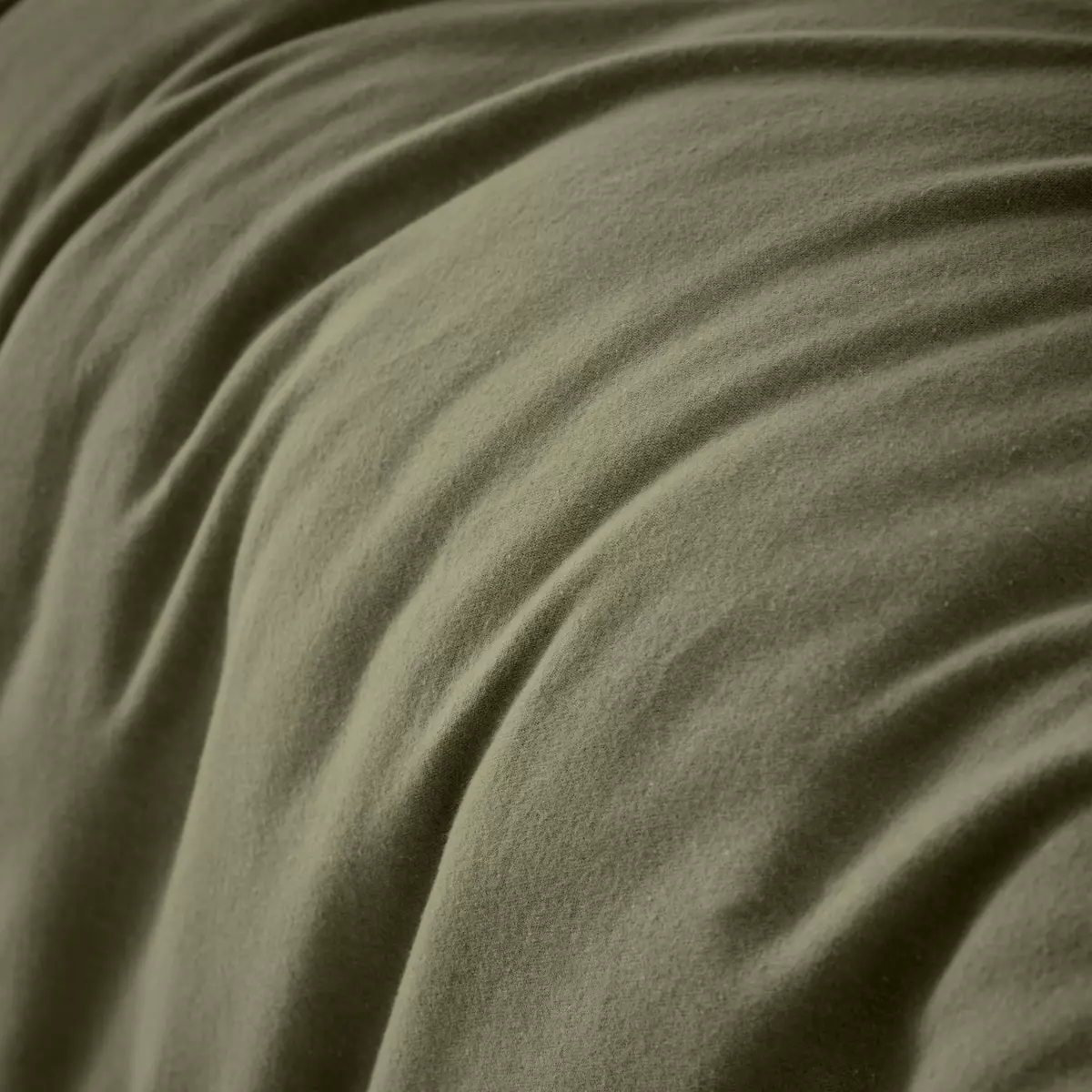 Housse de couette flanelle de coton (200 cm) Théa Vert romarin 2
