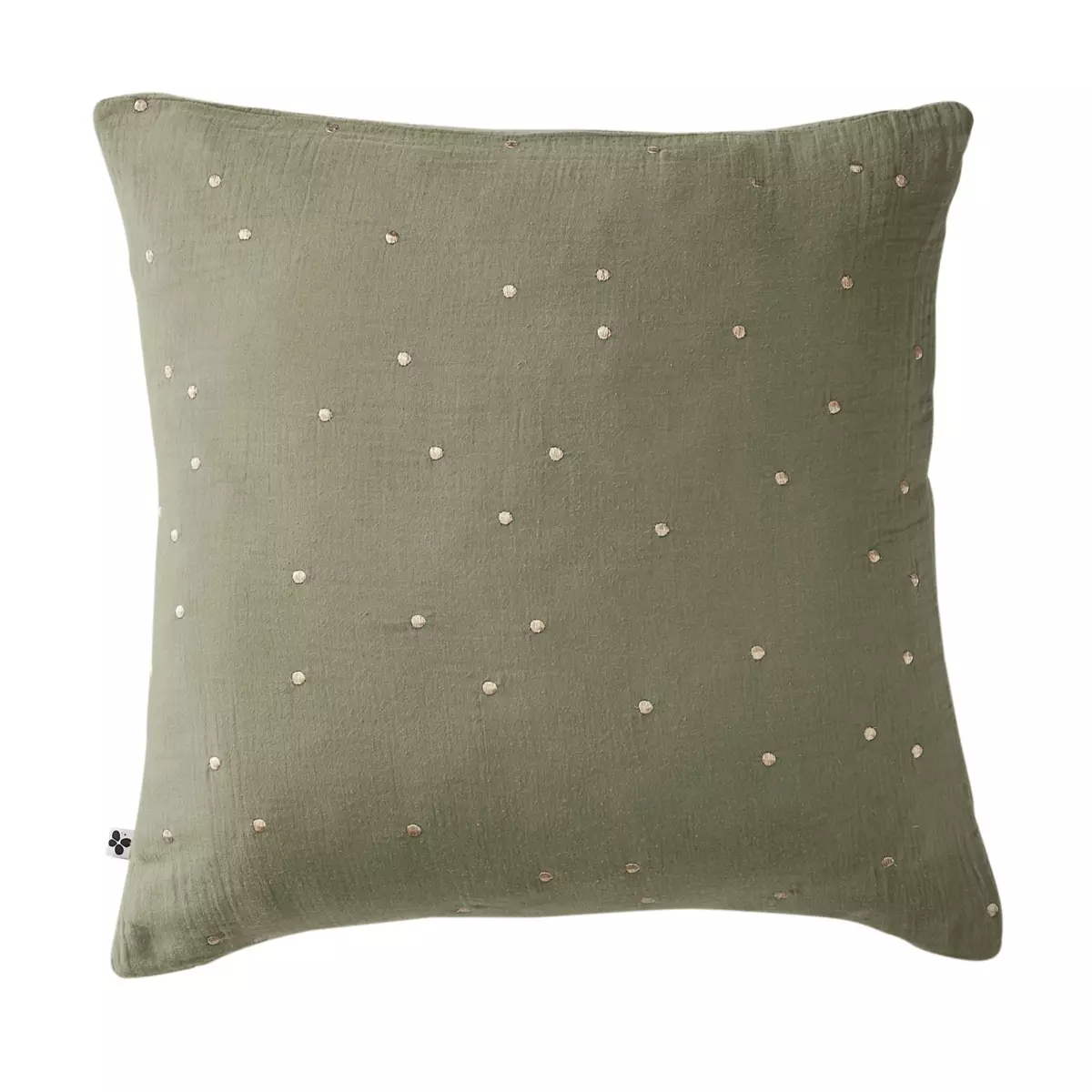 Federa quadrata garza di cotone (60 cm) Gaïa Chic Verde rosmarino 2