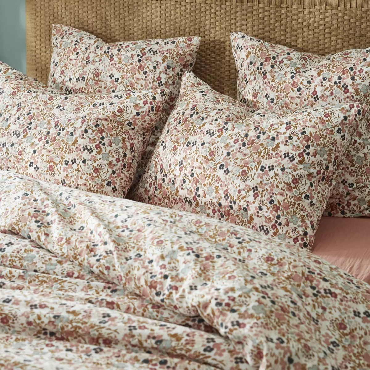 Funda para almohada cuadrada gasa de algodón (60 cm) Capucine Multicolor 1