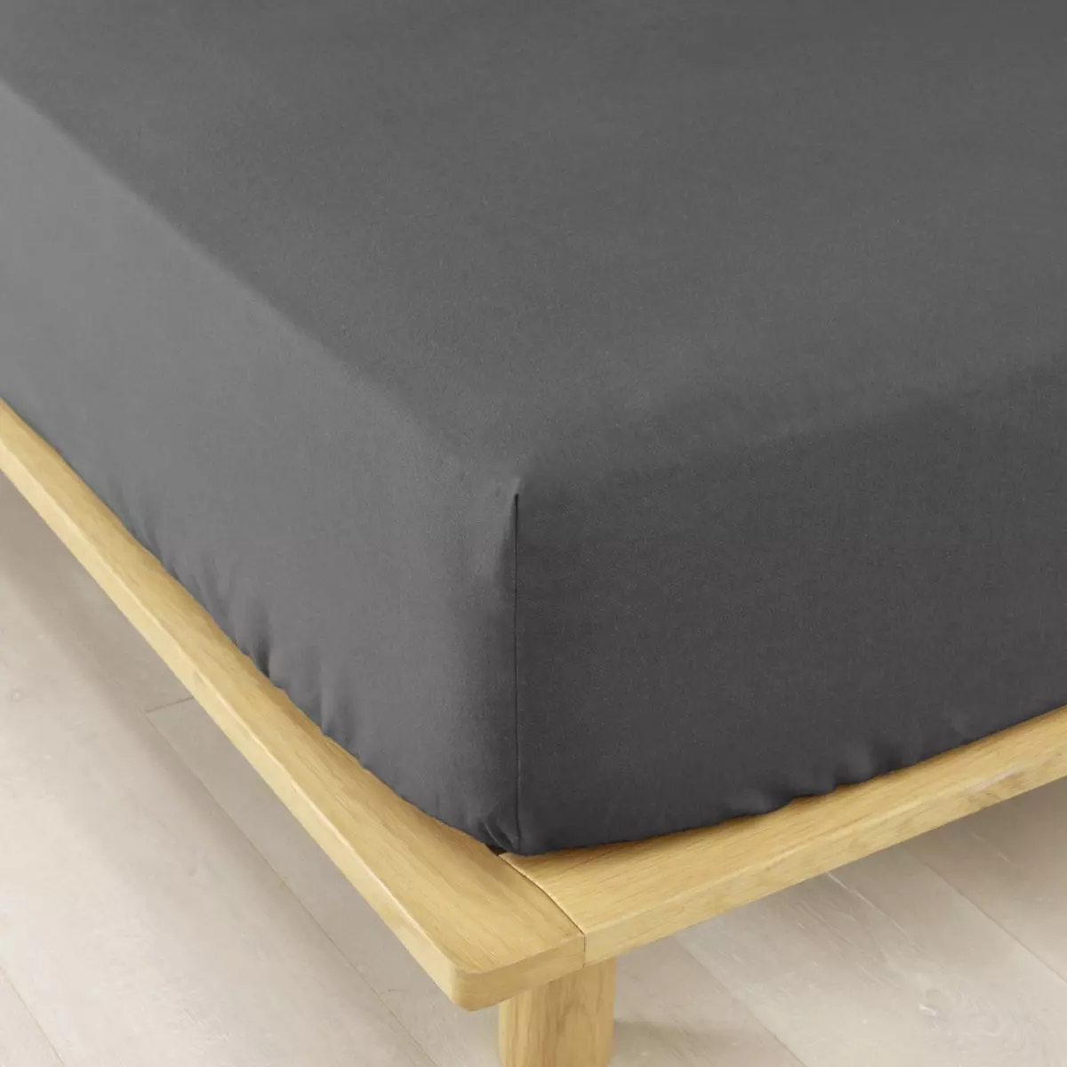 Hoeslaken flanel (90 cm) Théa Antraciet 1