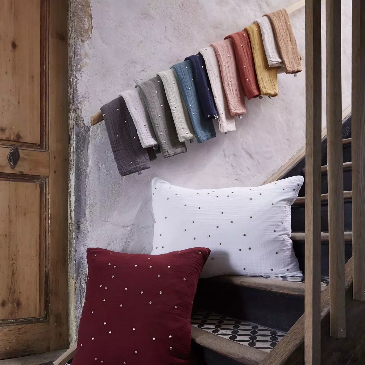 Taie d'oreiller carrée gaze de coton (60 cm) Gaïa Chic Camel 4