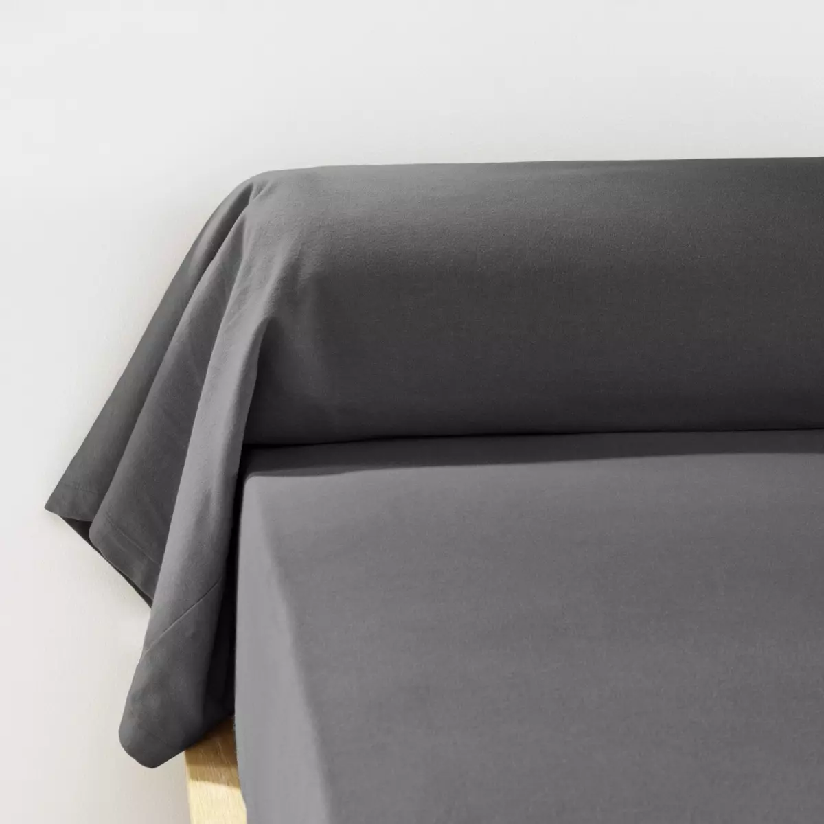 Federa cuscino a rullo flanella di cotone (L185 cm) Théa Grigio antracite 1