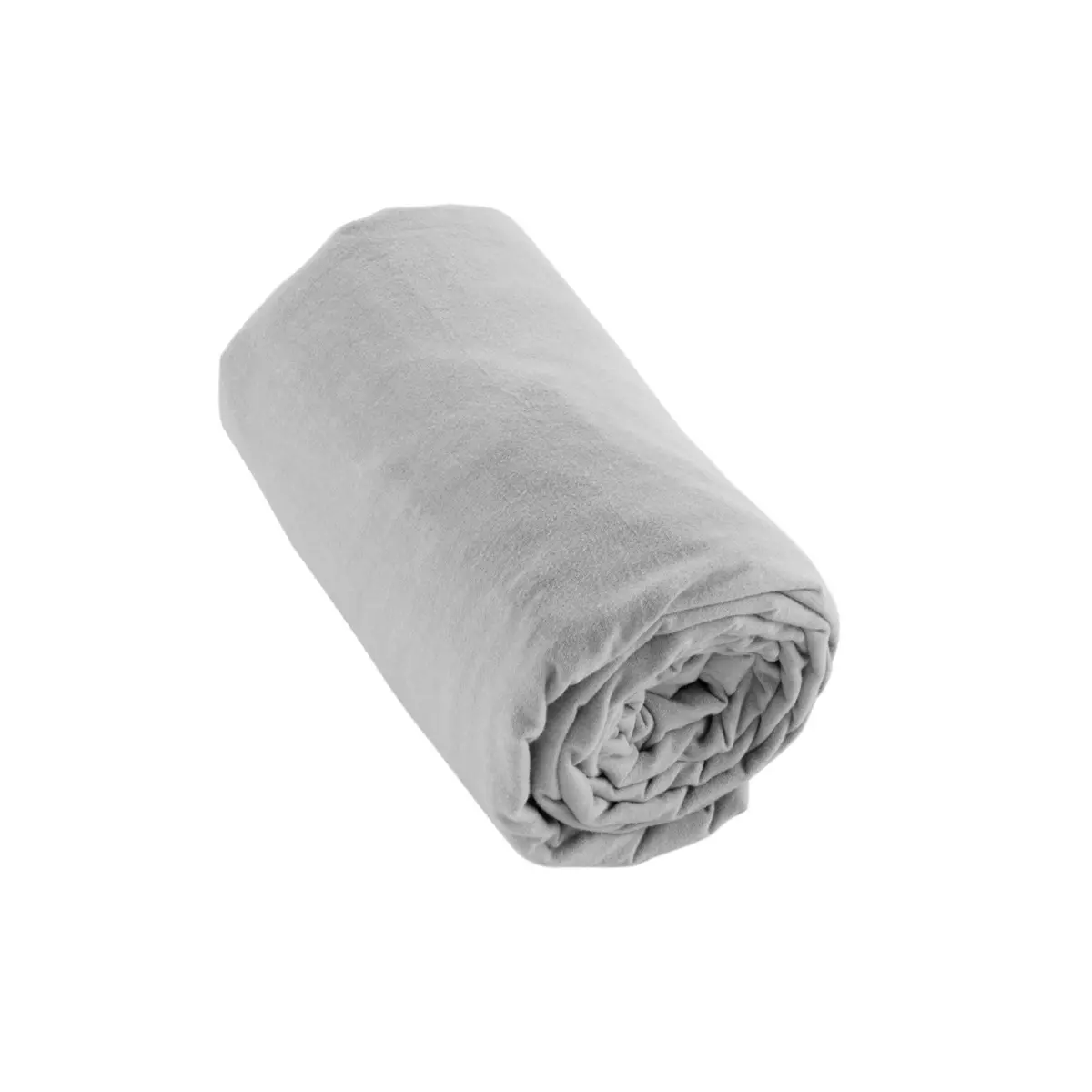 Drap housse flanelle de coton (140 cm) Théa Gris clair 2