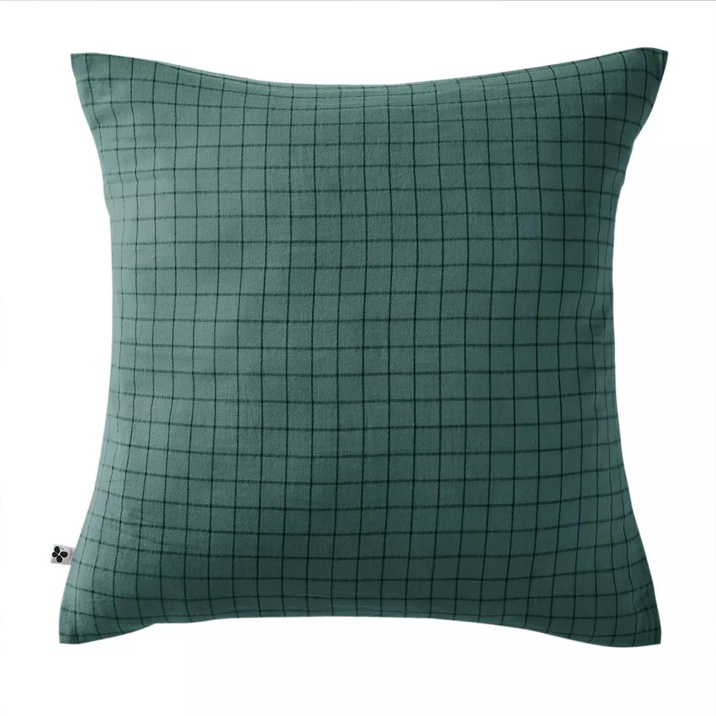 Taie d'oreiller carrée gaze de coton (60 cm) Gaïa Mix Bleu canard 2