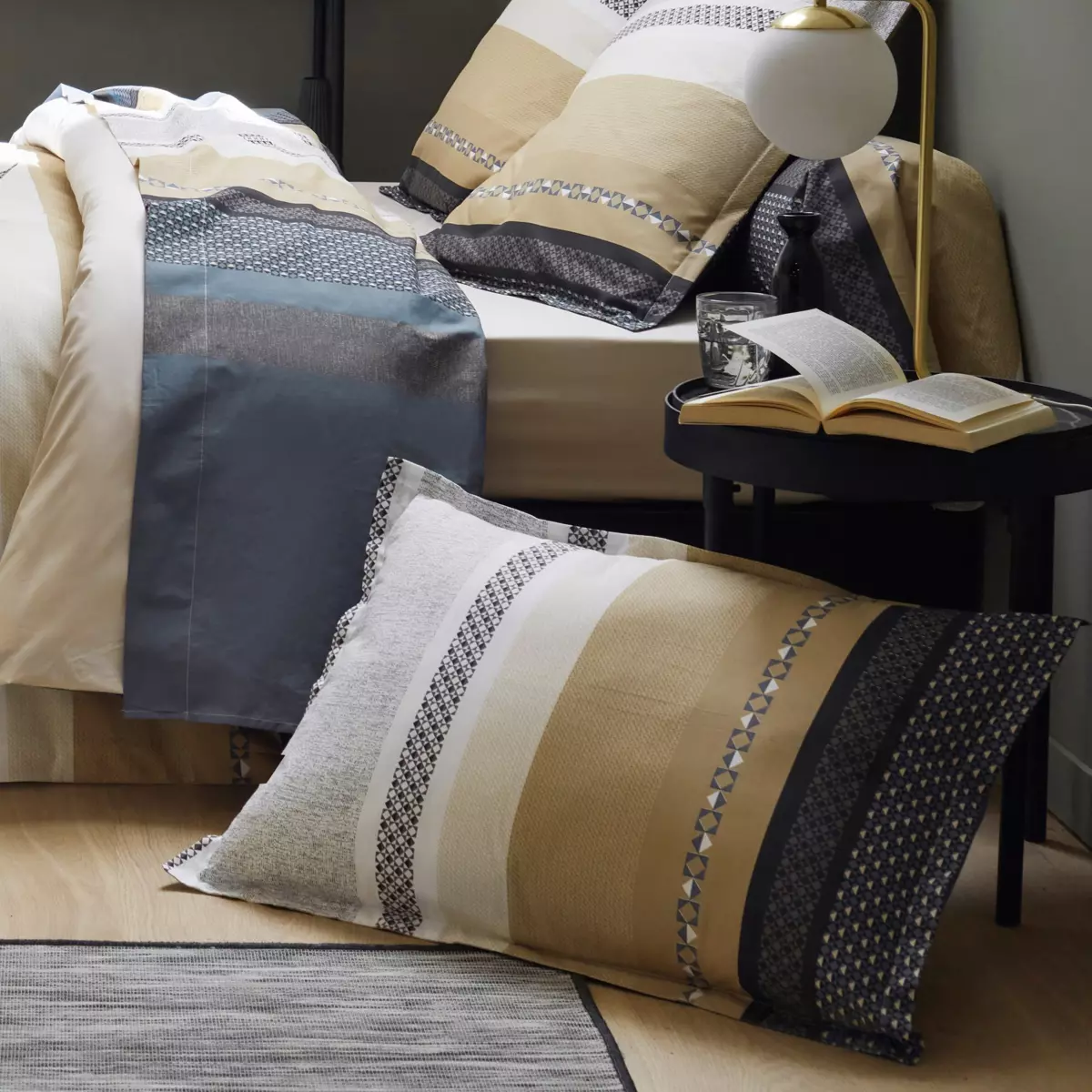 Federa rettangolare percalle di cotone Marlow Beige 1