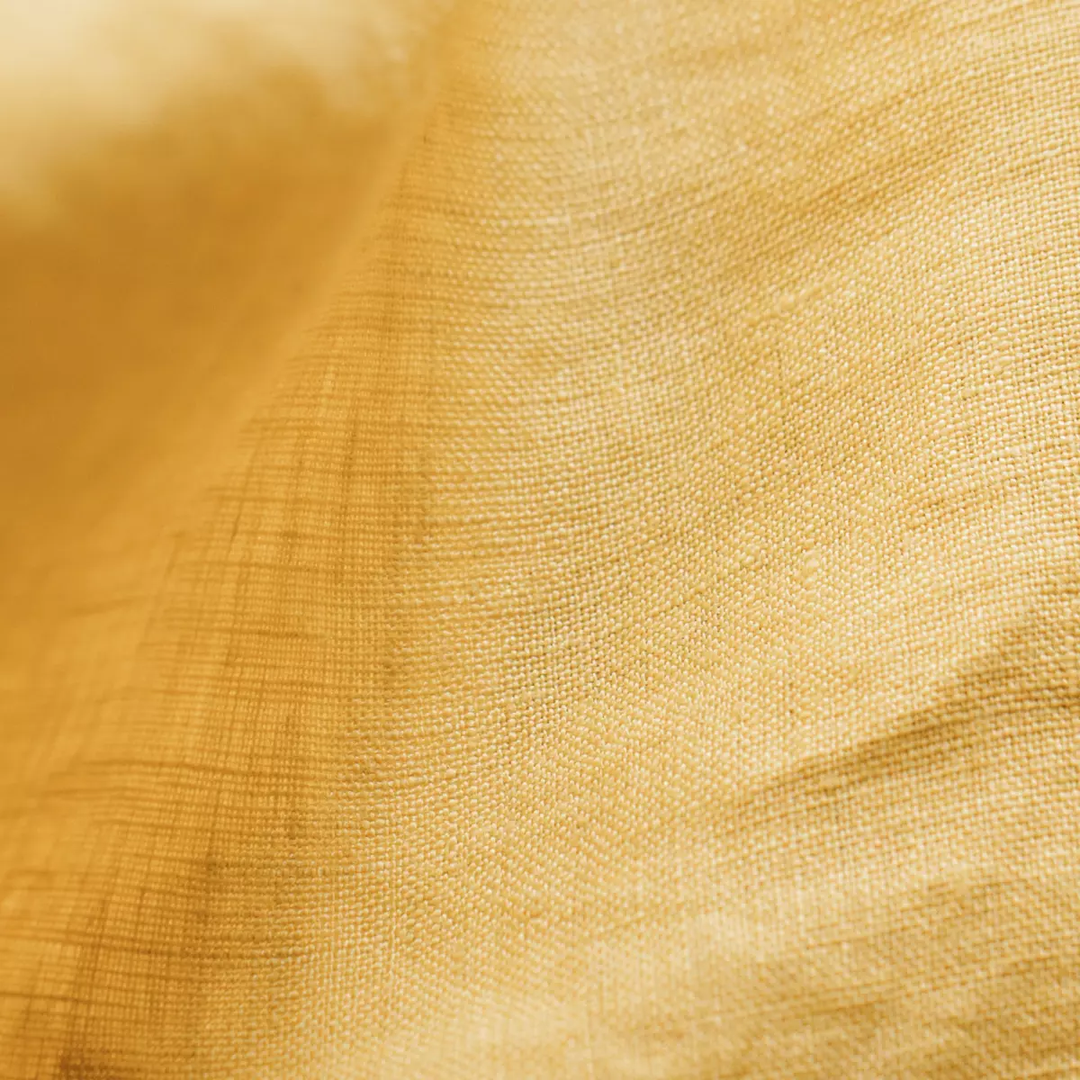 Funda de almohada cuadrada en lino lavado (80 cm) Louise Amarillo mostaza 2