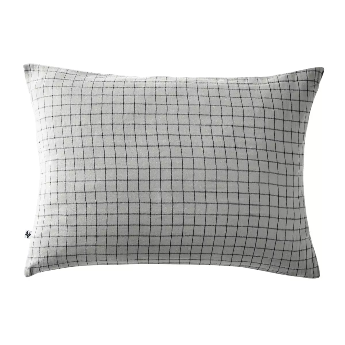 Taie d'oreiller rectangulaire gaze de coton (70 cm) Gaïa Mix Gris nuage 2
