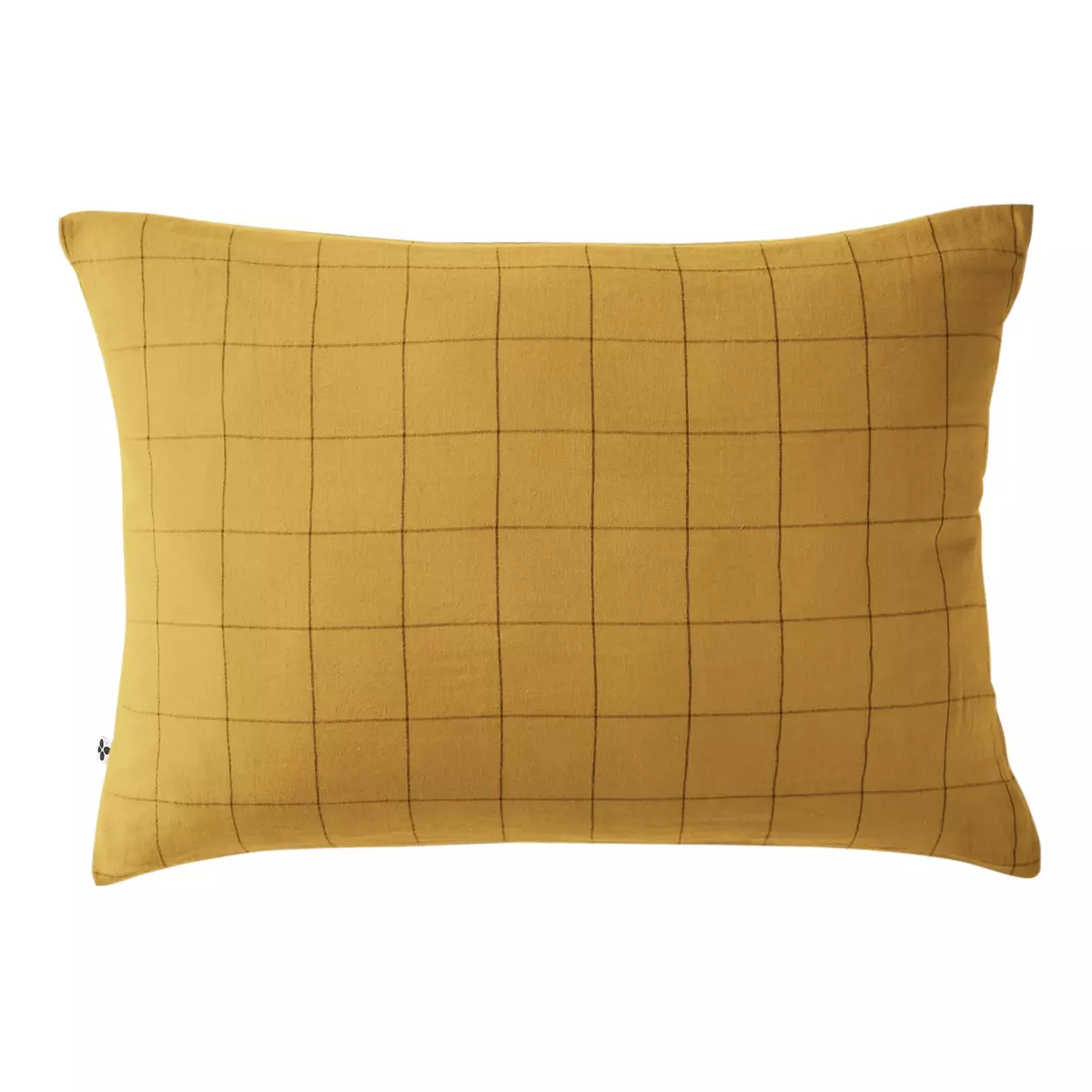 Taie d'oreiller rectangulaire gaze de coton (70 cm) Gaïa Match Jaune safran 2
