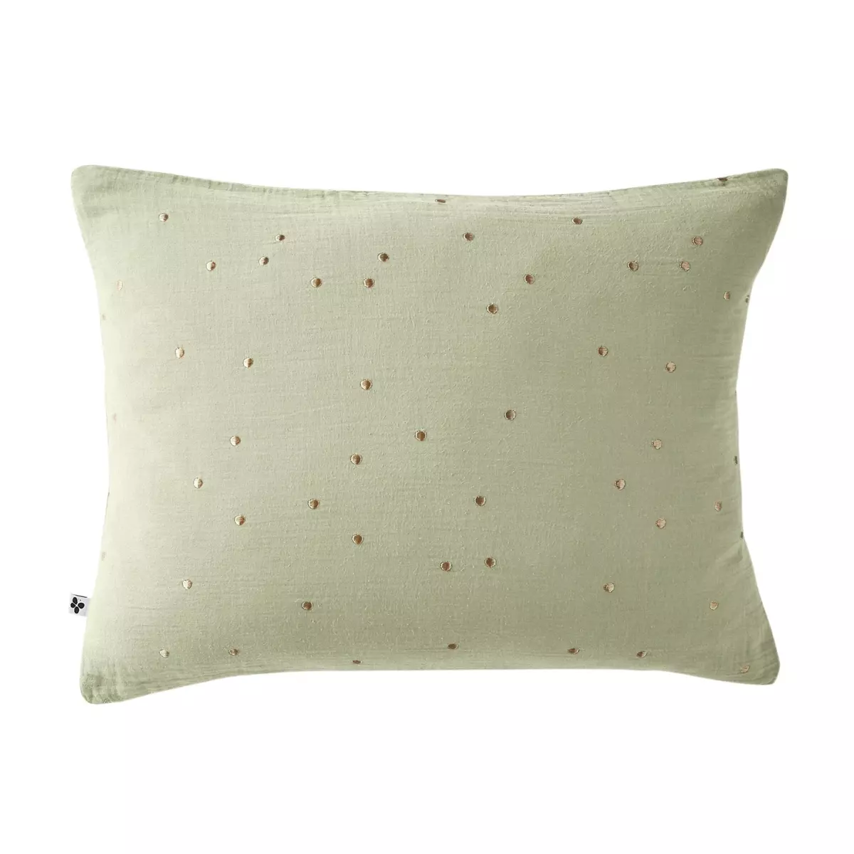 Taie d'oreiller rectangulaire gaze de coton (70 cm) Gaïa Chic Vert tilleul 2