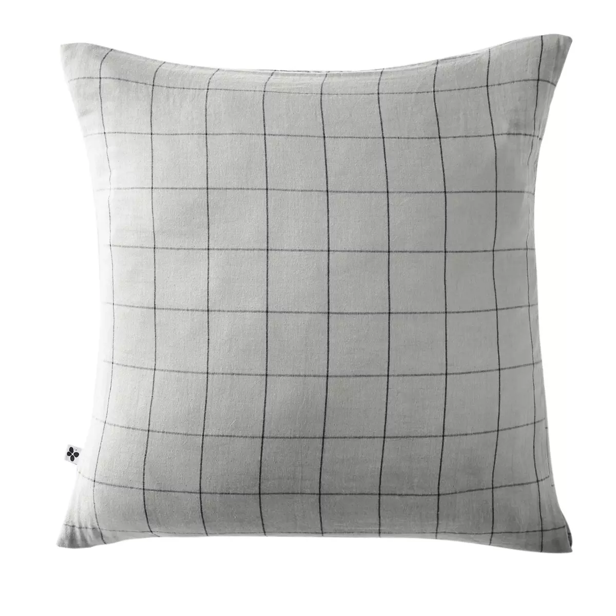 Taie d'oreiller carrée gaze de coton (60 cm) Gaïa Match Gris nuage 2
