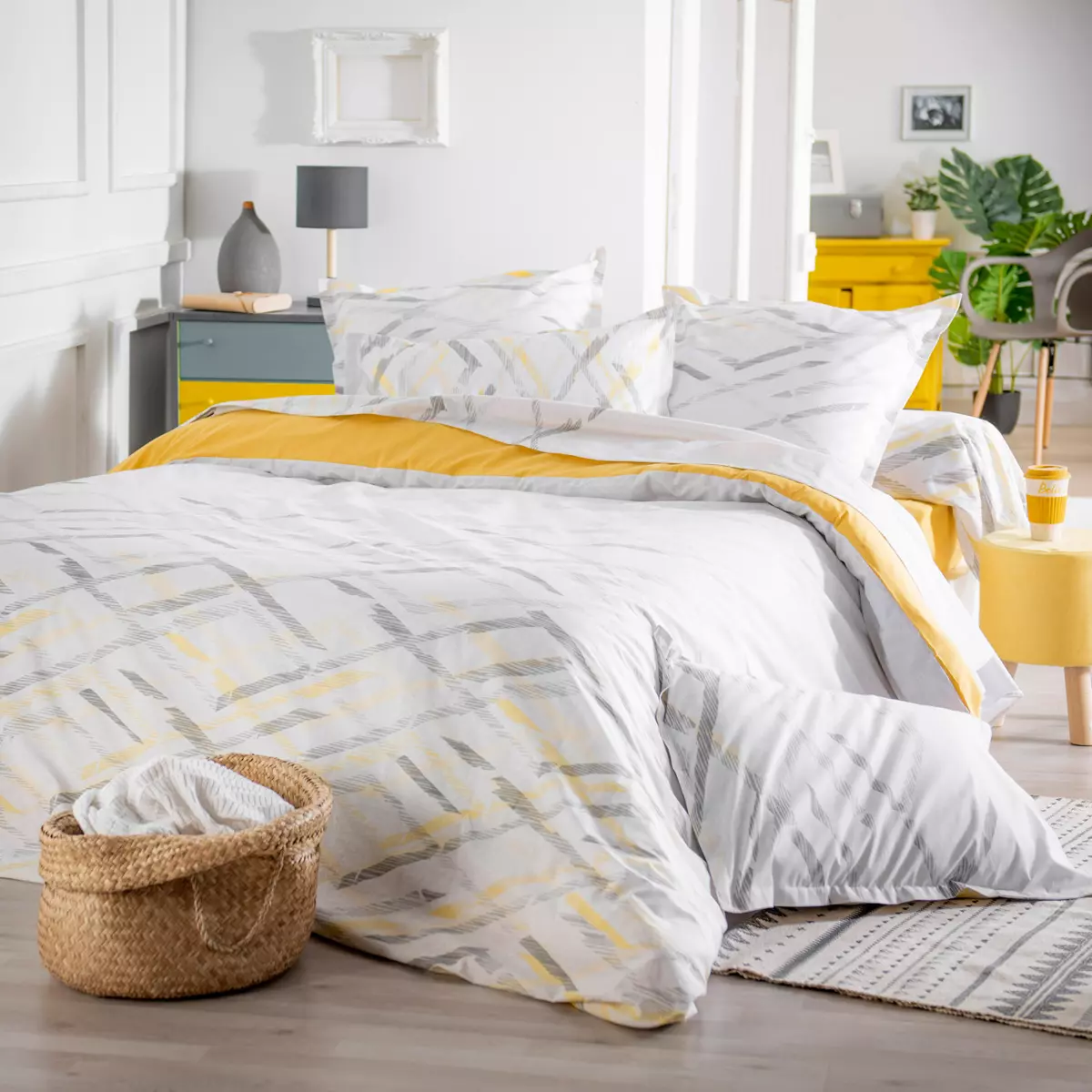 Federa quadrata cotone Vermont Bianco 127