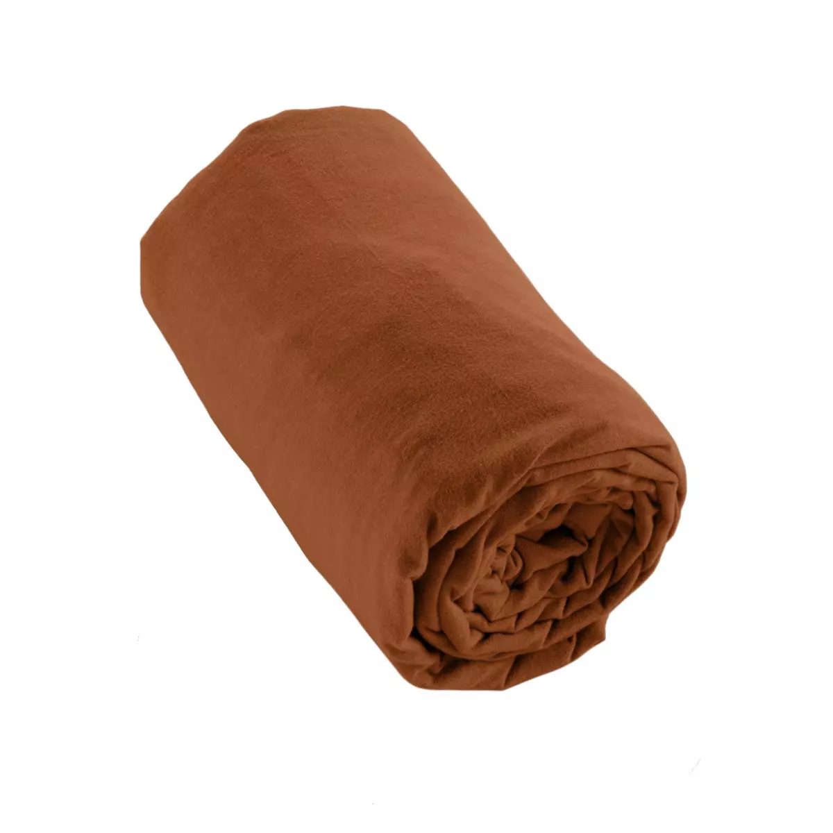 Drap housse flanelle de coton (90 cm) Théa Terracotta 2