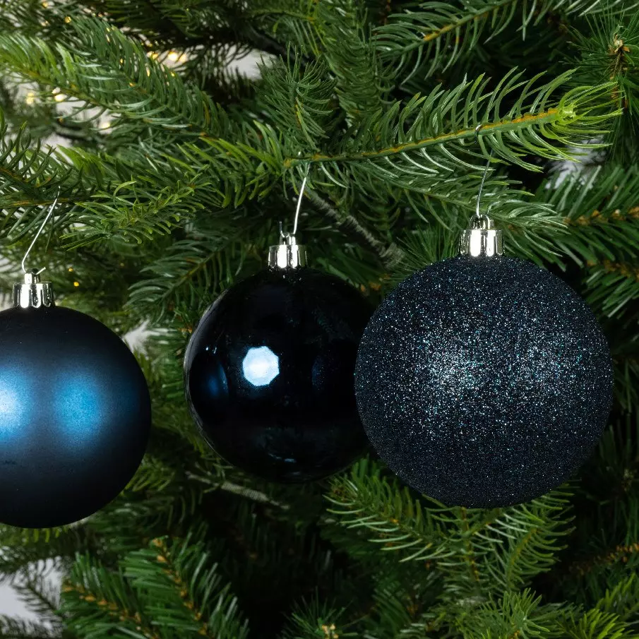 Lot de 34 boules de Noël (D80 mm) Alpine Bleu nuit 1