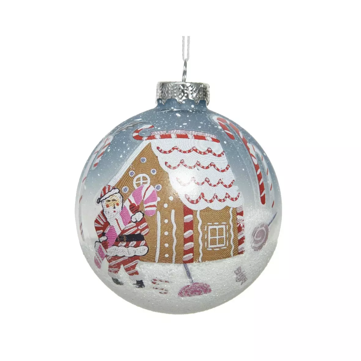 Lot de 3 boules de Noël en verre (D80 mm) Pain d'épice Multicolore  2