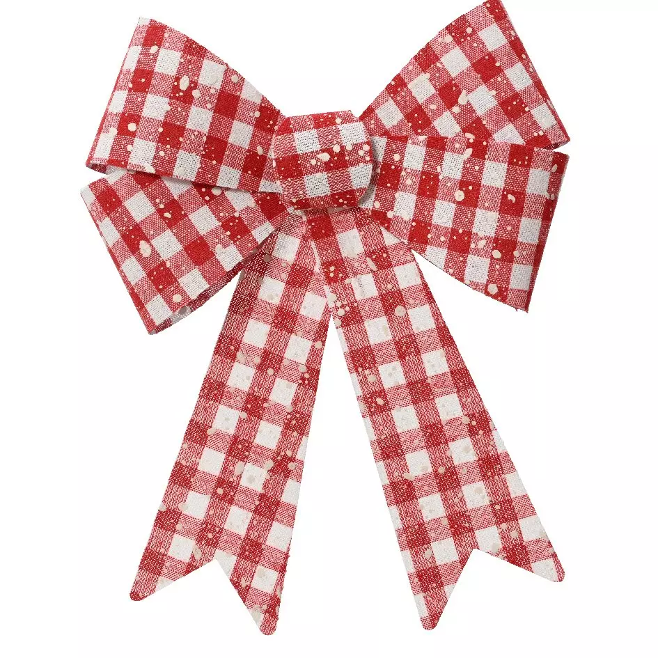 Confezione di  5 fiocchi Quadretti Rosso 1