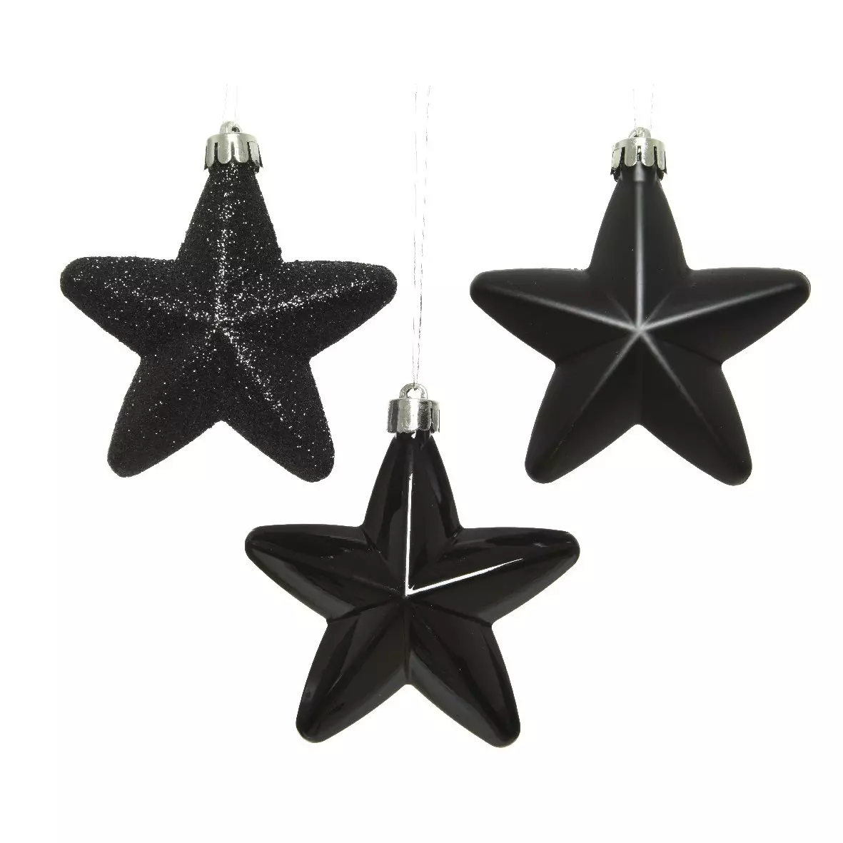 Confezione di 6 stelle di Natale da appendere Alpine Nero 1