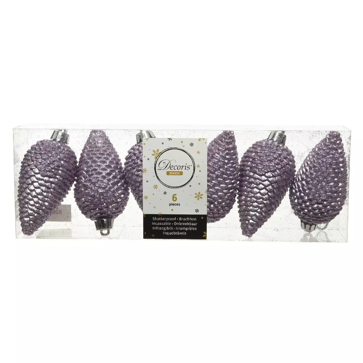 Set van 6 dennenappels Alpine om op te hangen Lila 1