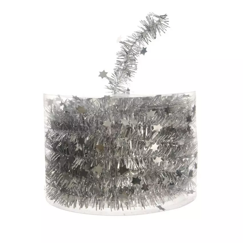 Ghirlanda di Natale (Ø3,50 cm) fina stellata Alpine Argento  1
