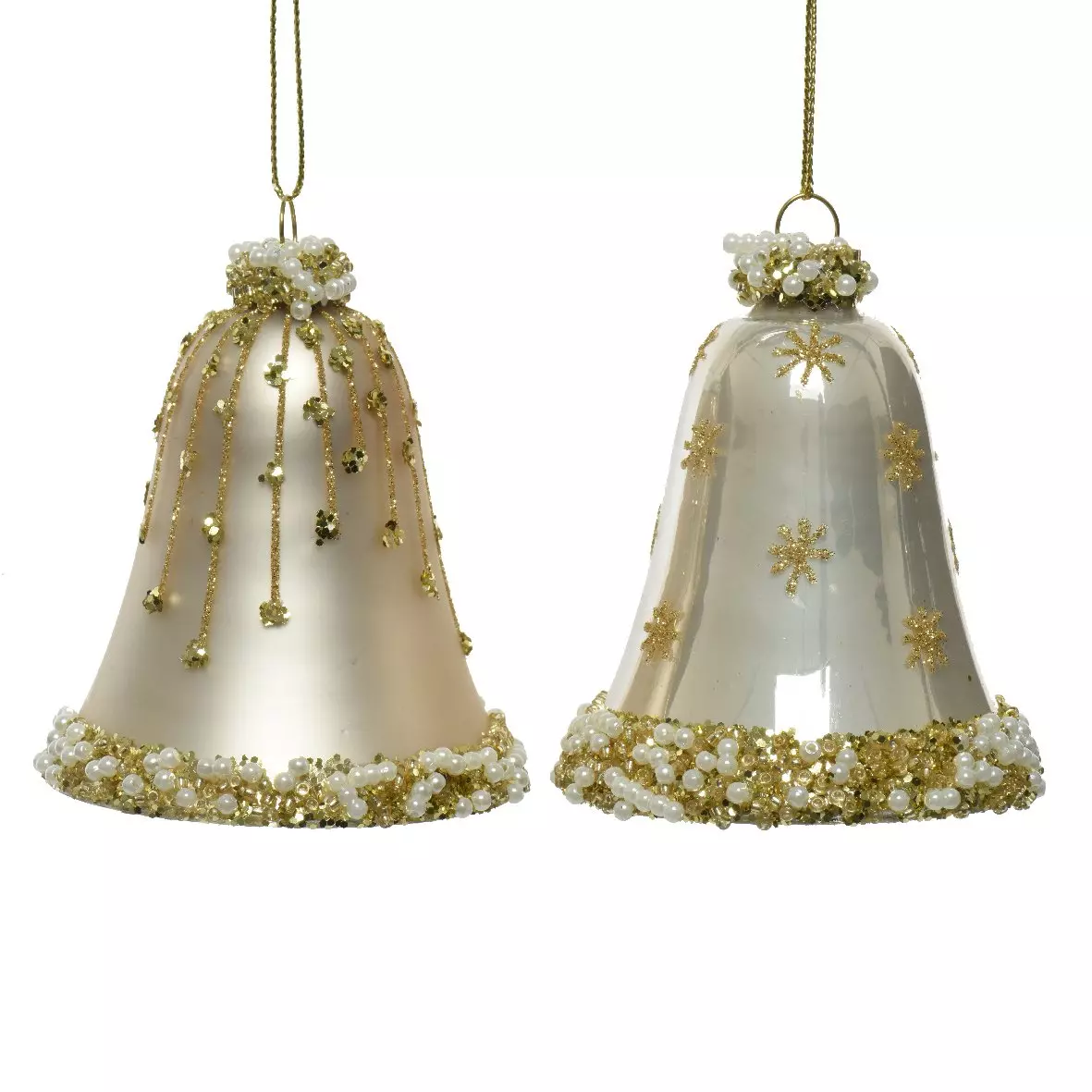 Lot de 2 clochettes en verre Kristina Perle 1