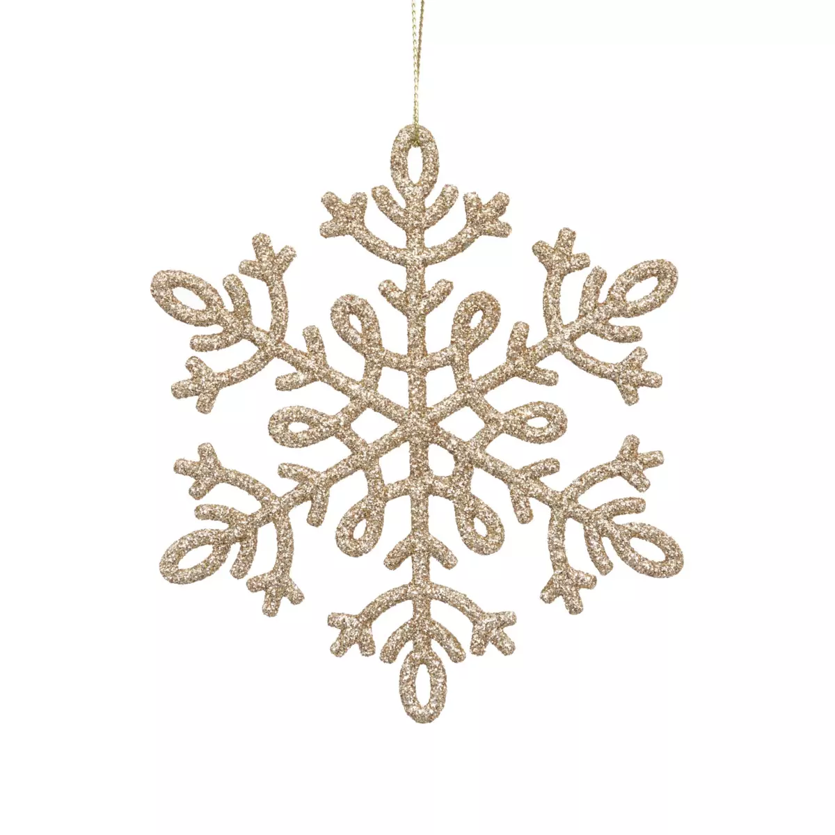 Lot de 8 flocons de Noël à suspendre Dentelle Or 1