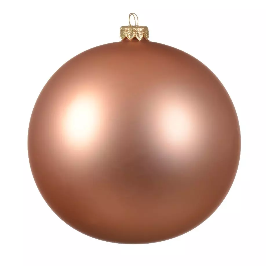 Lot de 6 boules de Noël en verre (D80 mm) Arctique mates Rose pétillant  1