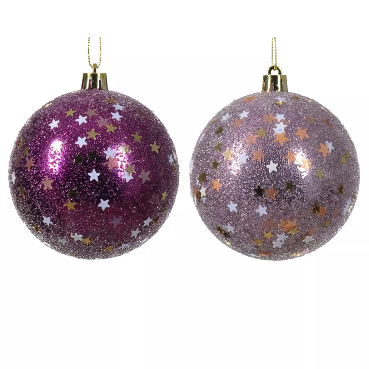 Lot de 12 boules de Noël (D80 mm) Préa Violet 2