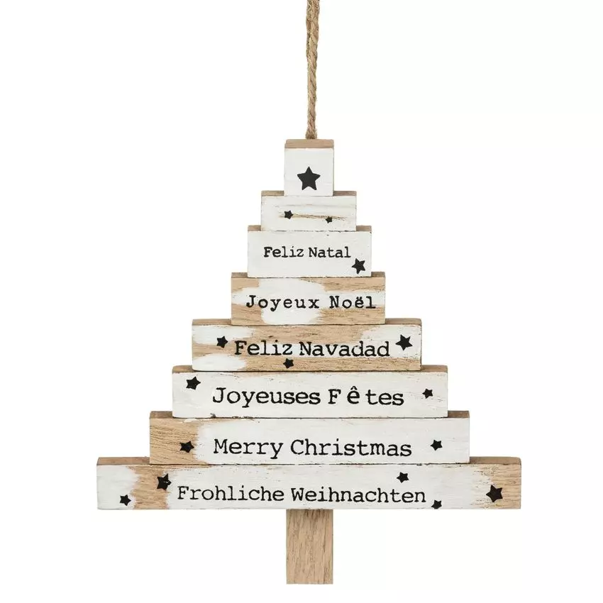 Alberi di Natale in legno a livelli Bianco 1