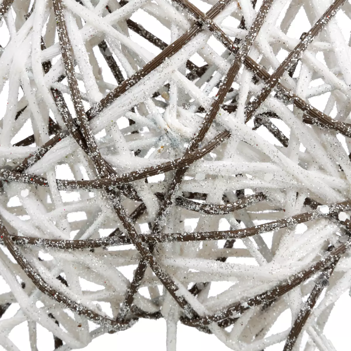 Puntale albero Rattan a paillete Bianco 2