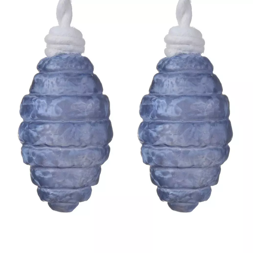 Set di 2 sospensioni appendere in vetro Olive Blu notte 2