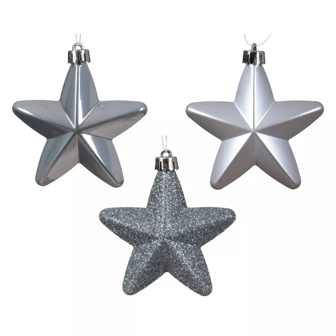 Lot de 6 étoiles de Noël à suspendre Alpine Bleu vaporeux 1