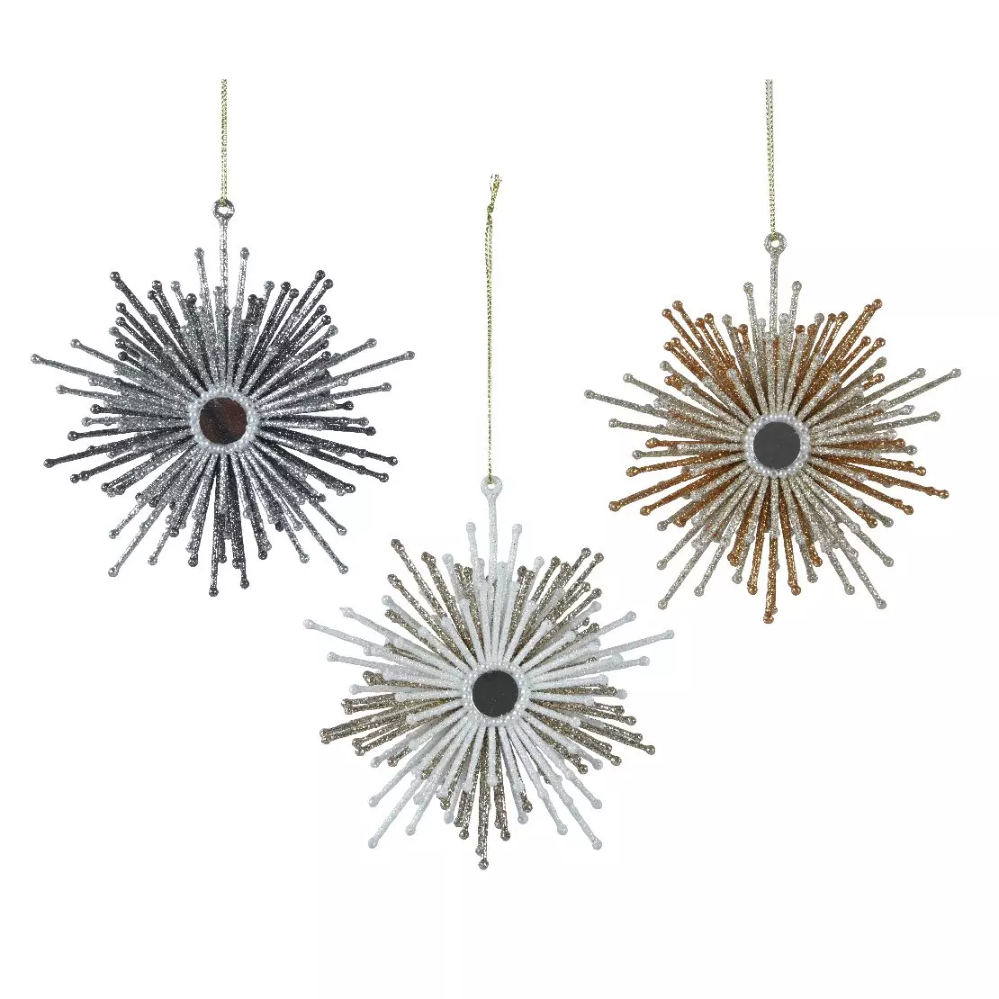 Confezione di 3 stelle Pluie de paillettes Argento