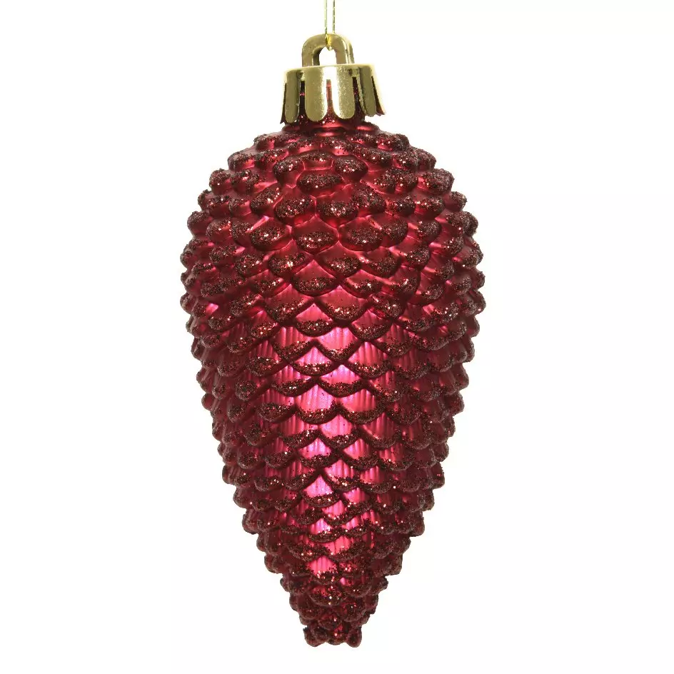 Lot de 6 pommes de pin à suspendre Alpine Bordeaux 1