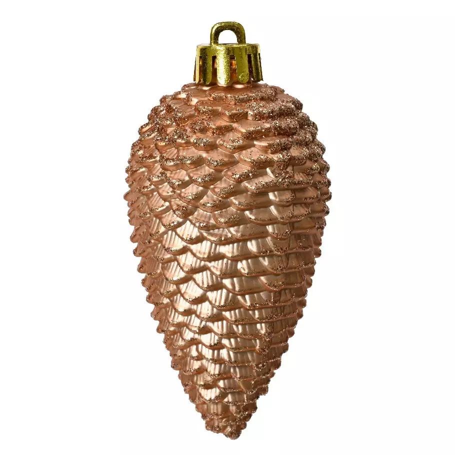 Lot de 6 pommes de pin à suspendre Alpine Rose pétillant 1