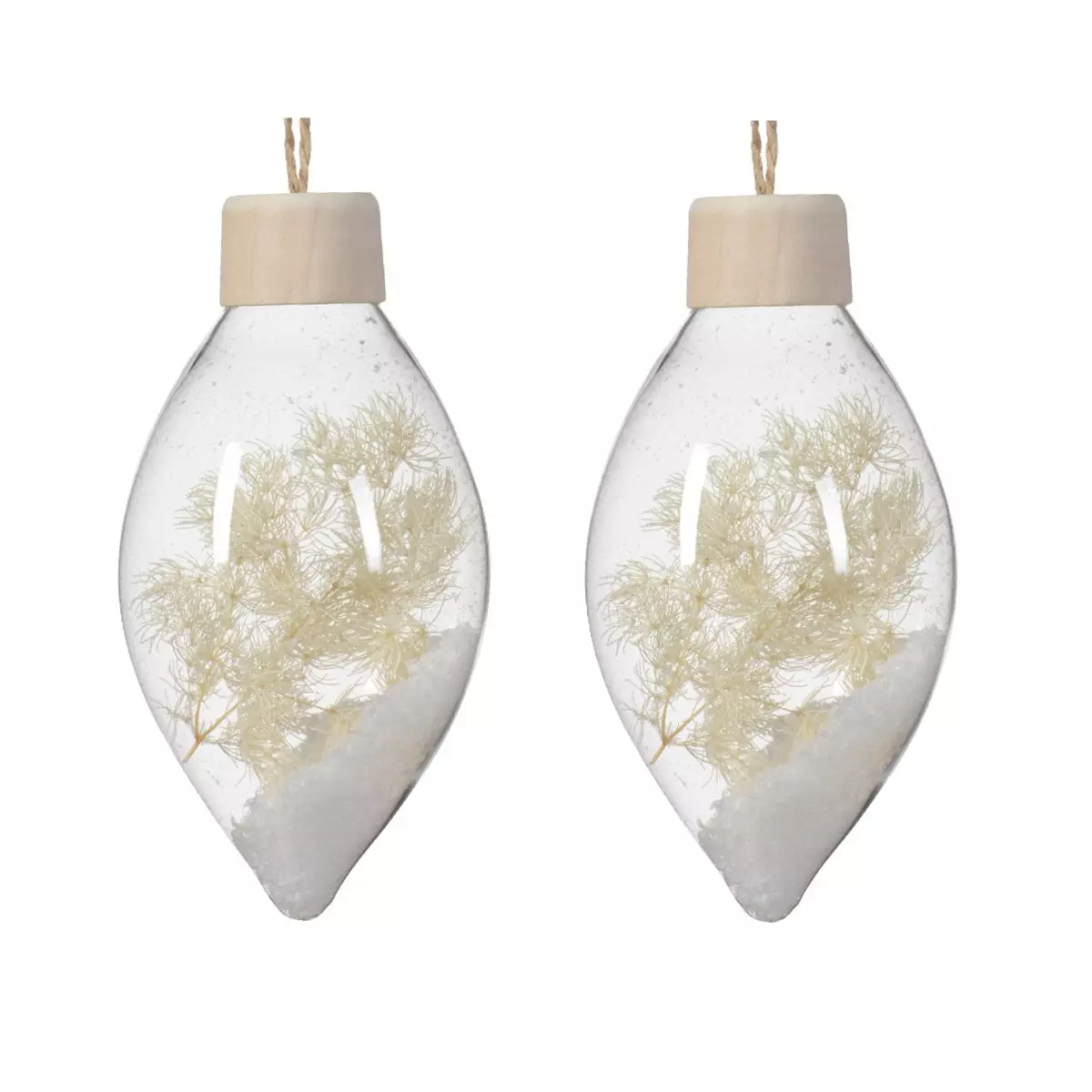 2er Set Anhänger aus Glas Roseaux Transparent 2