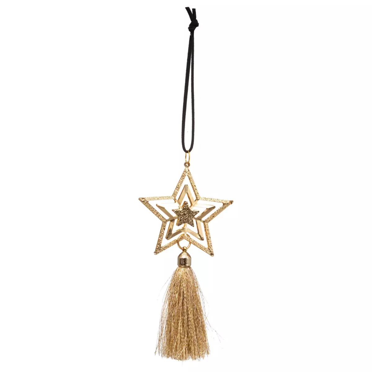 Stella di Natale avec pompon Oro 1