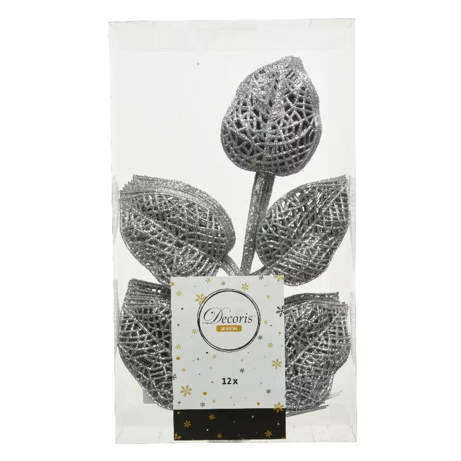 Lot de 12 feuilles à suspendre Alpine Argent 1