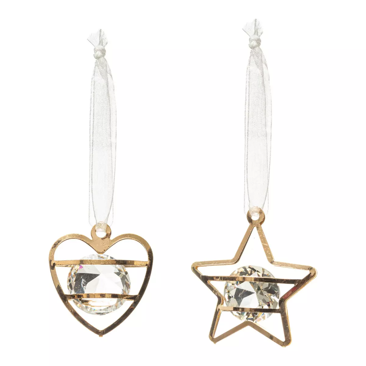 Confezione di 2 sospensioni di Natale Diamant Oro 1