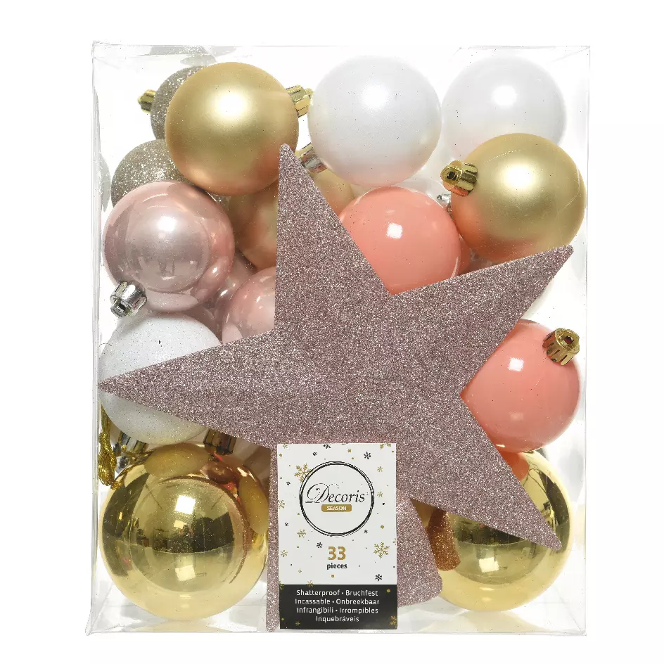 Kit de décoration de sapin de Noël Novae multi Or / Blanc / Rose /  Perle 1