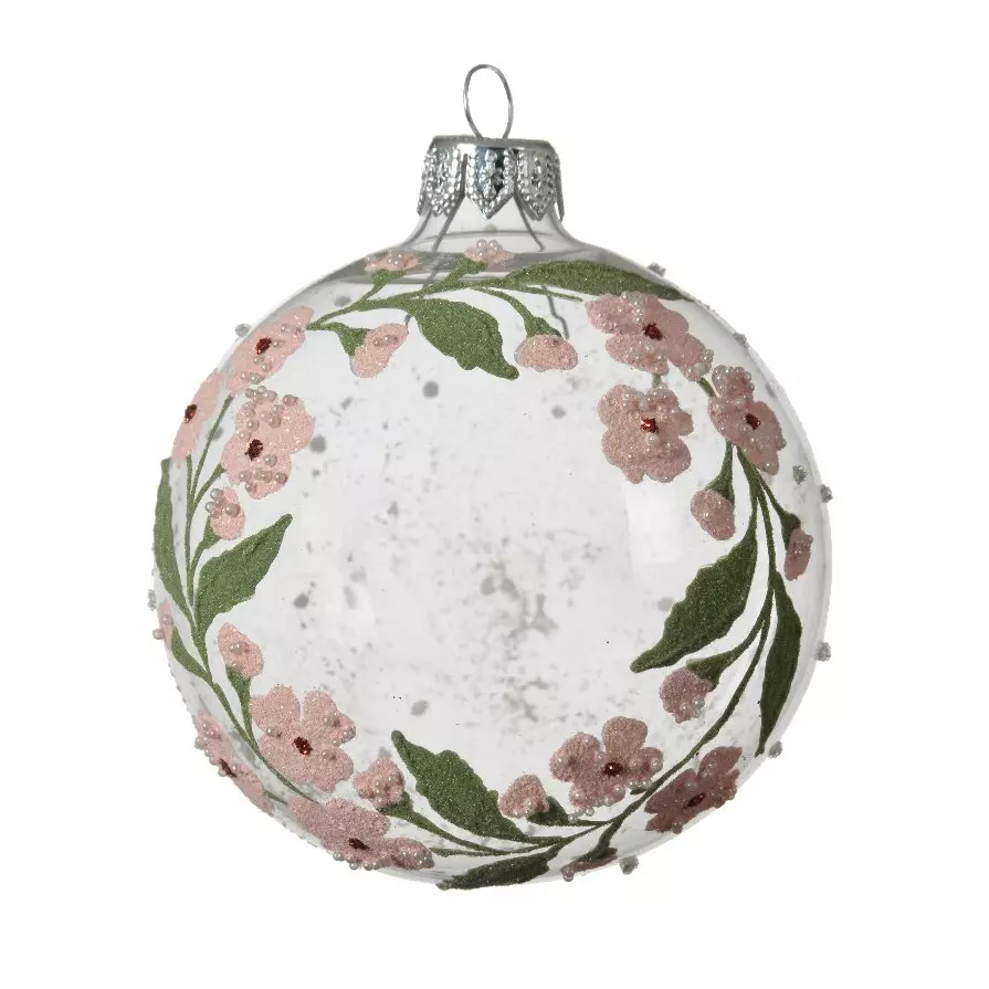 Lot de 6 boules de Noël en verre (D80 mm) Couronne Transparent  1