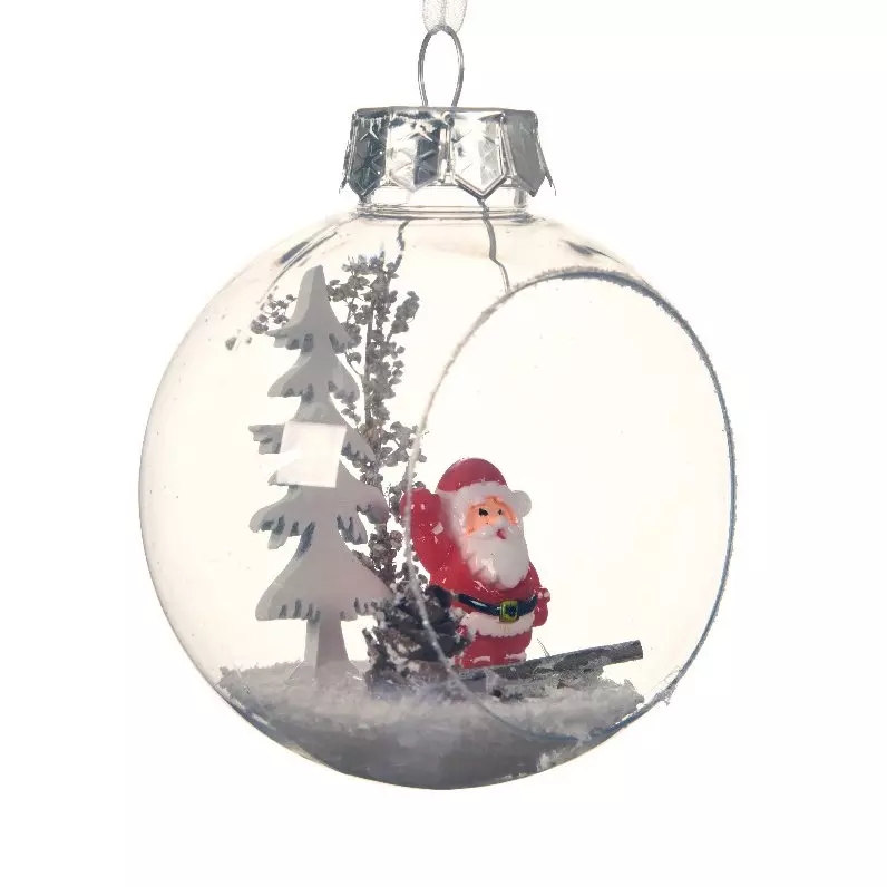 Lote de 12 bolas de Navidad (D80 mm) Santo Transparente 1