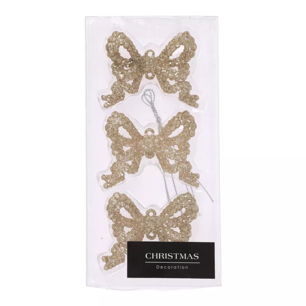Lot de 3 Papillons à suspendre Champagne 1