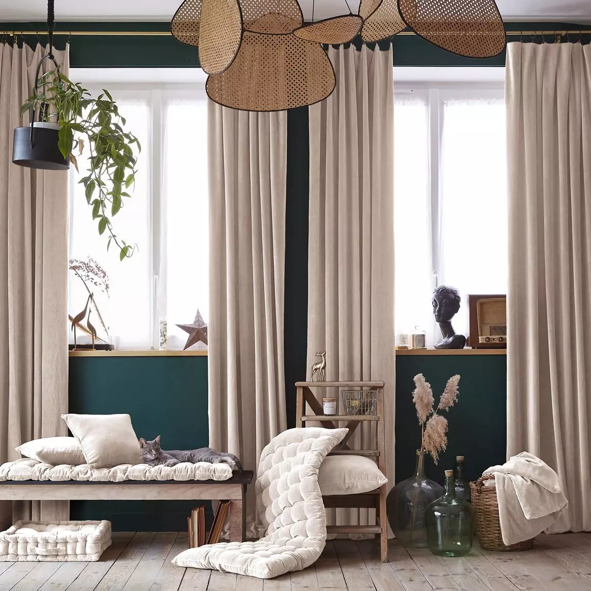 Edredón en terciopelo de algodón (90 x 200 cm) César Beige pampa 3