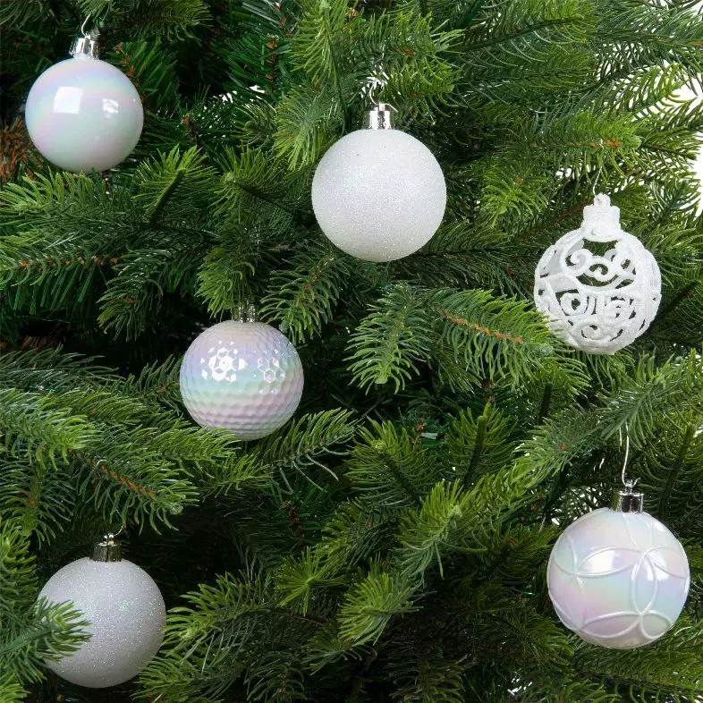 Lot de 37 boules de Noël (D60 mm) Alpine mix Blanc irisé 2
