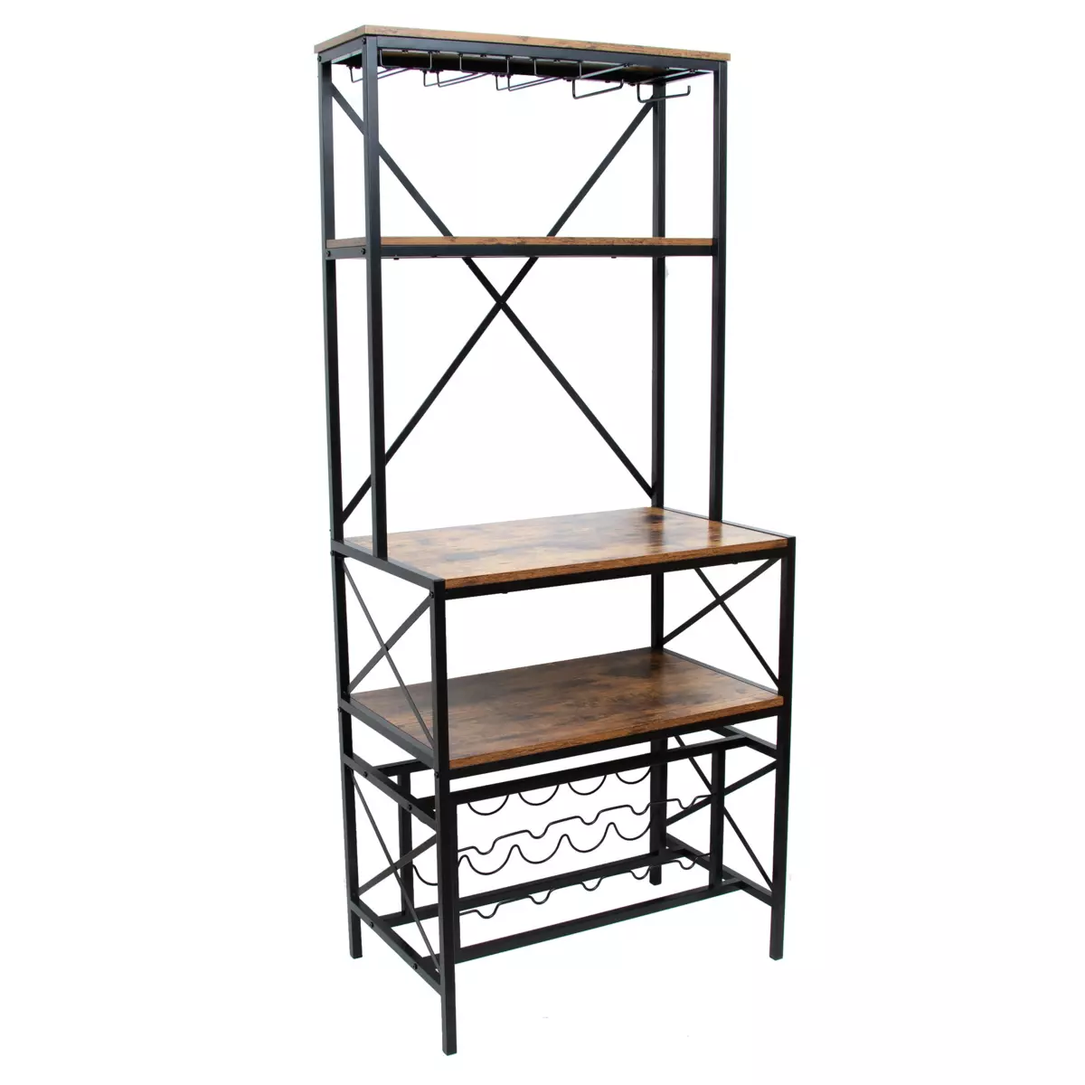 Weinregal Industrial für 10 Flaschen und Glashalter (H178 cm) Léon Braun 2