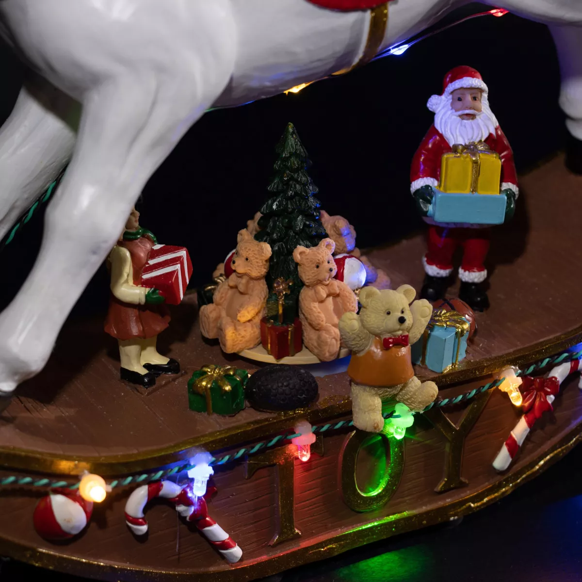 Cheval à bascule lumineux à piles 14 LED (H27 cm) Magie Multicolore